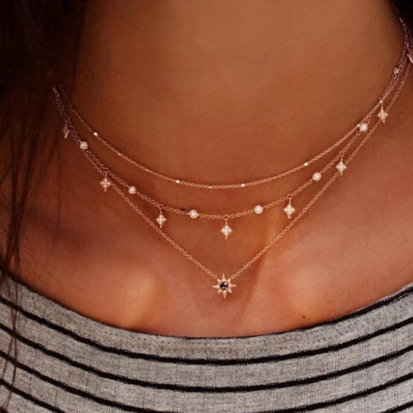 Jewelry - Boho necklace crystal star multi jewelry